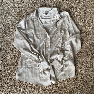 NWOT Satin Off-White Button Down